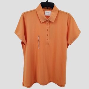 Walter Hagen Clubhouse Classic Polo Shirt Moisture Wicking Fresh Orange XXL